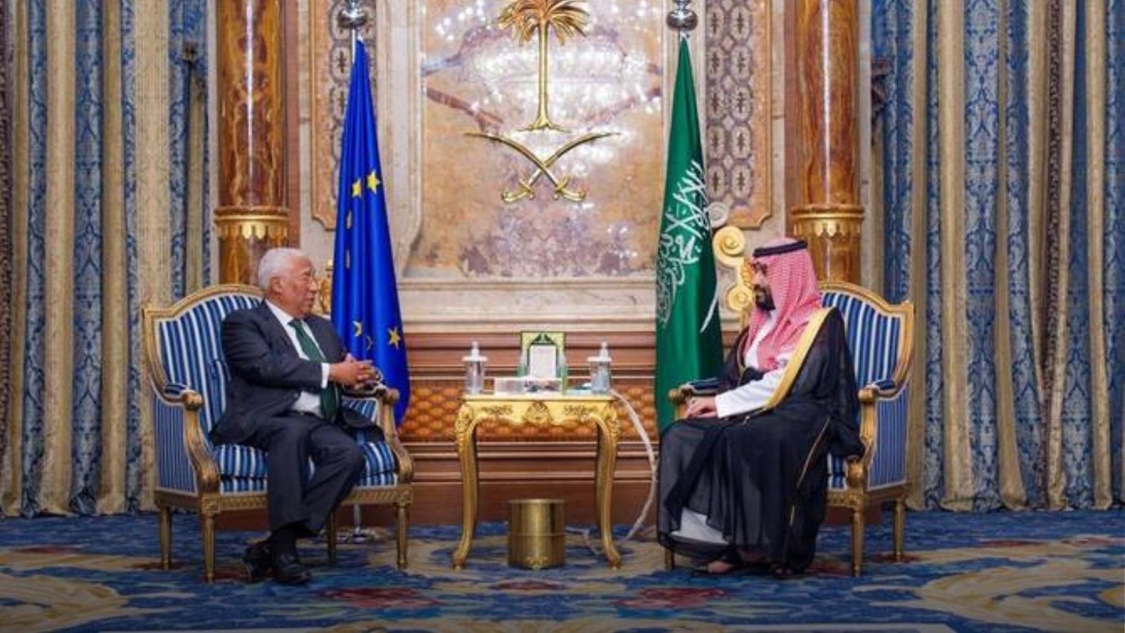 Saudi crown prince meets EU Council president talks